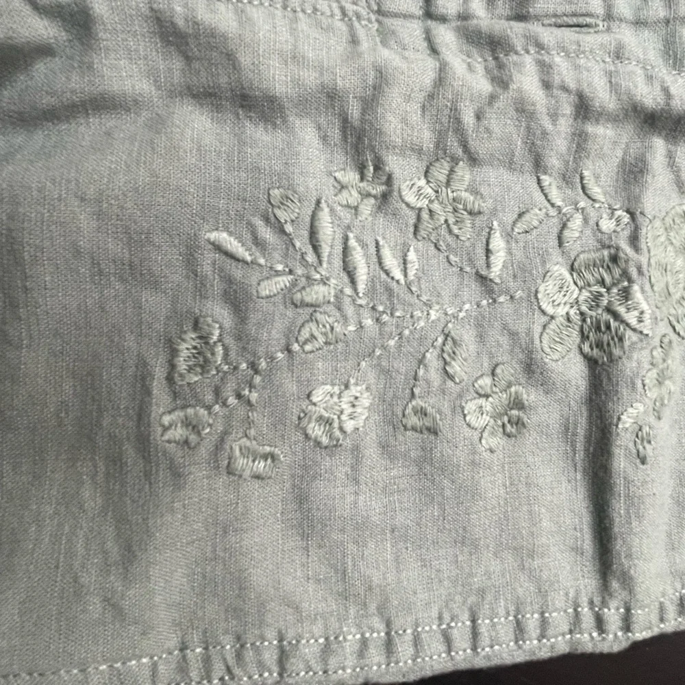 Baby Gap Green Linen-Cotton Cabana Romper